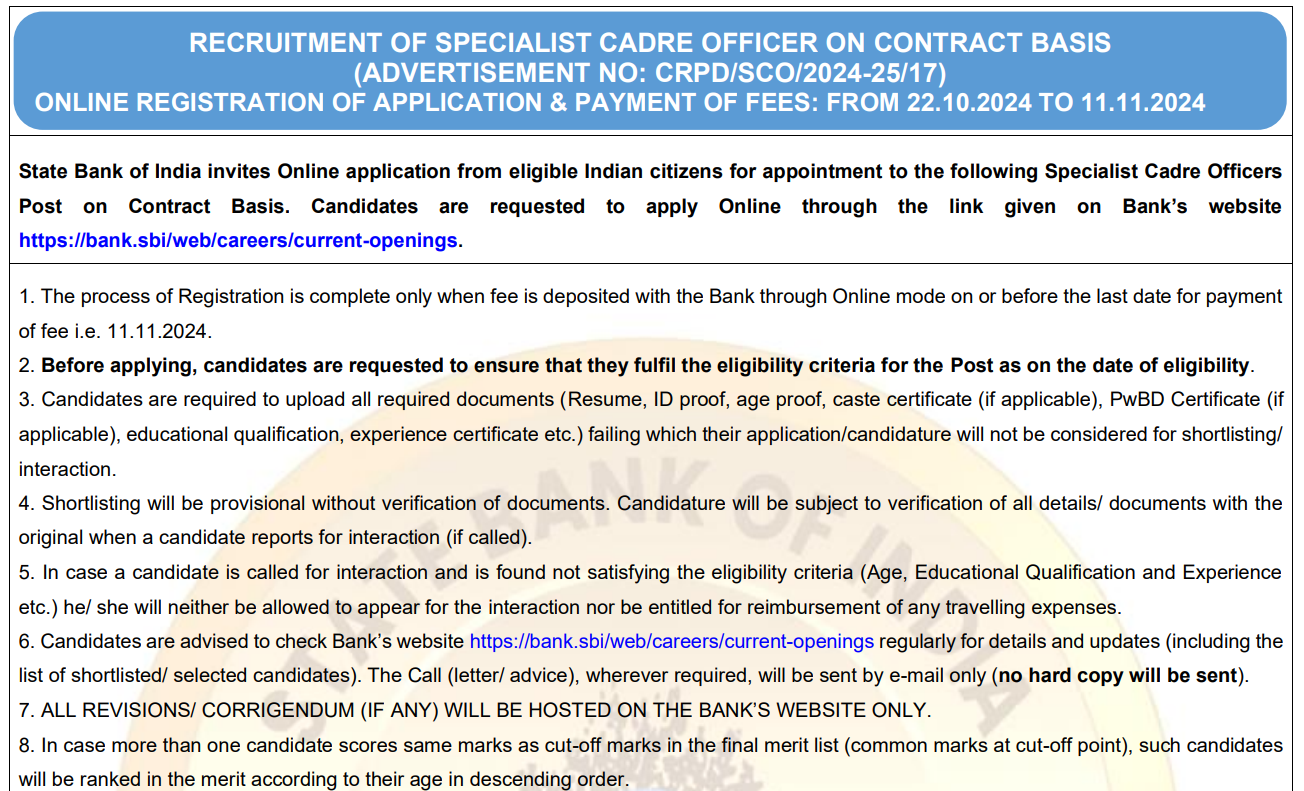 SBI Recruitment Specialist Cadre Officer Post Bharti 2024.png